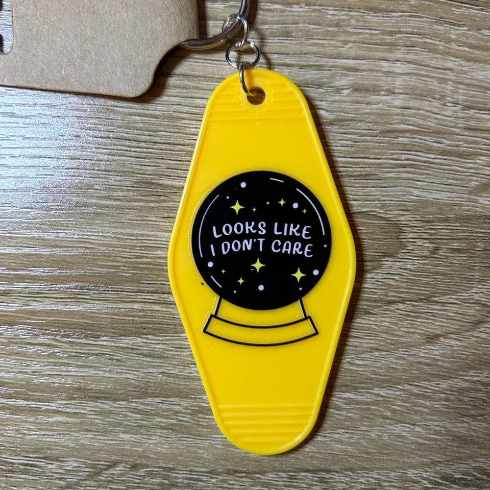 Looks like I don’t care 🔮 Crystal ball keychain - yellow